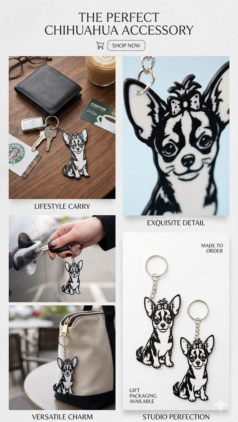 3d printed Chihuahua key chain