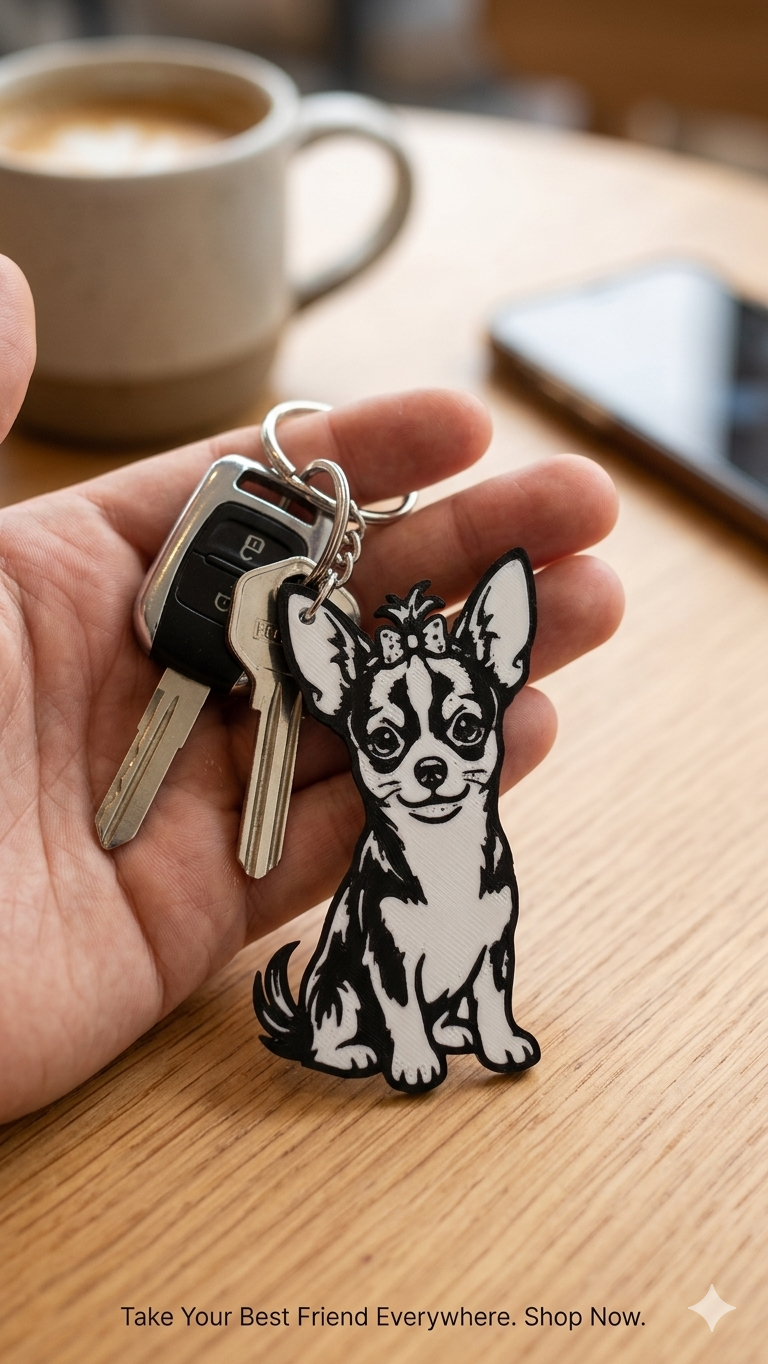3d printed Chihuahua key chain