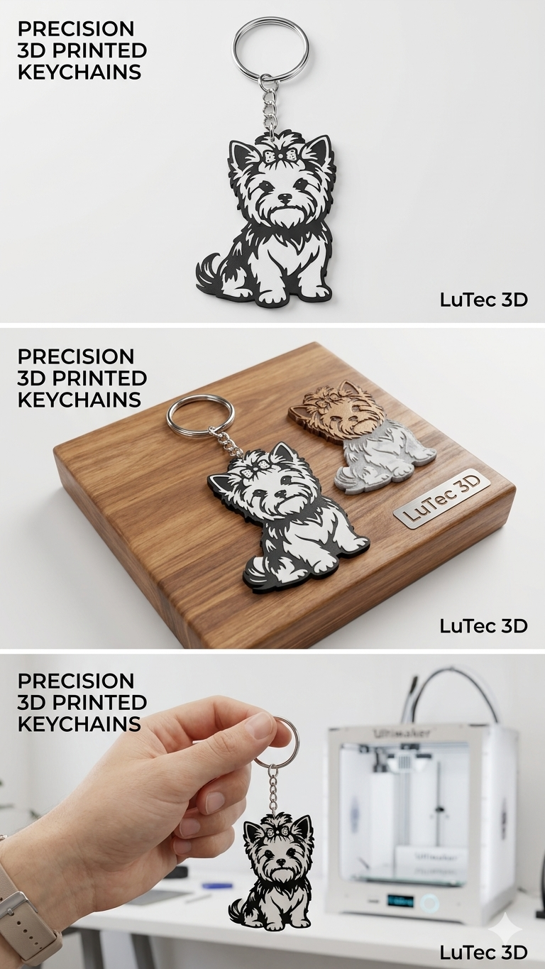 3D Printed Yorkie Keychain