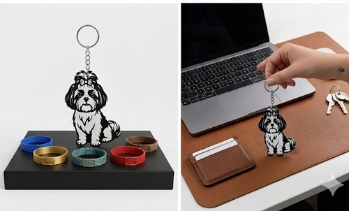 3D Printed Shih Tzu Keychain